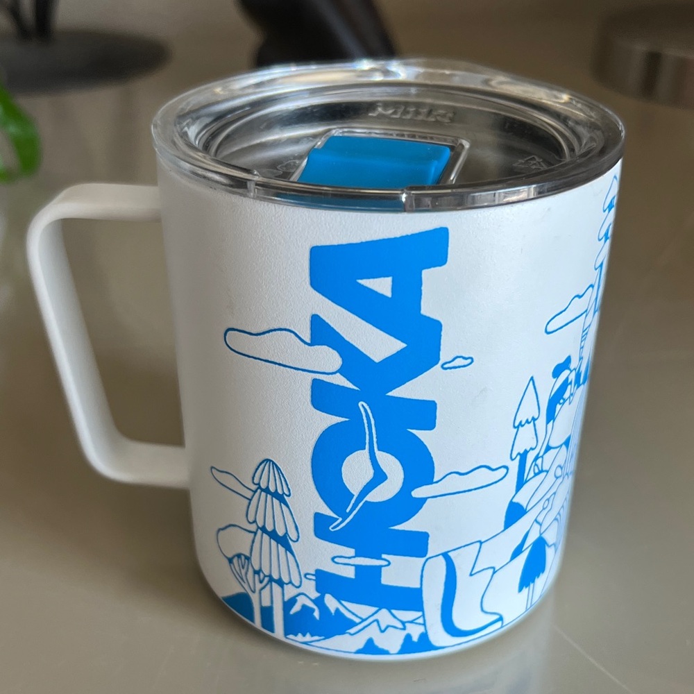 Hoka Blue and White Graphic Mug New
